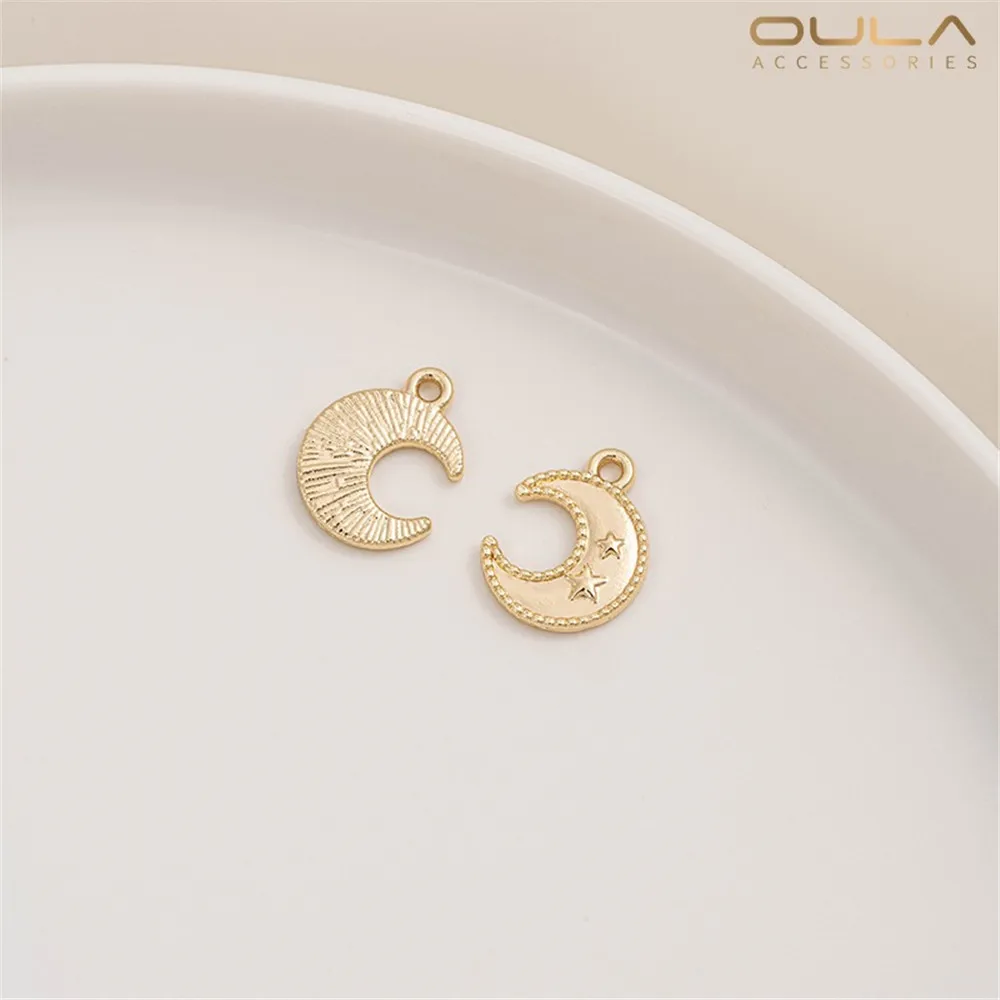 

1PCS 14K Gold-plated Moon Pendant Accessories Diy Handmade Bracelets Jewelry Earrings Star Moon Pendants Materials