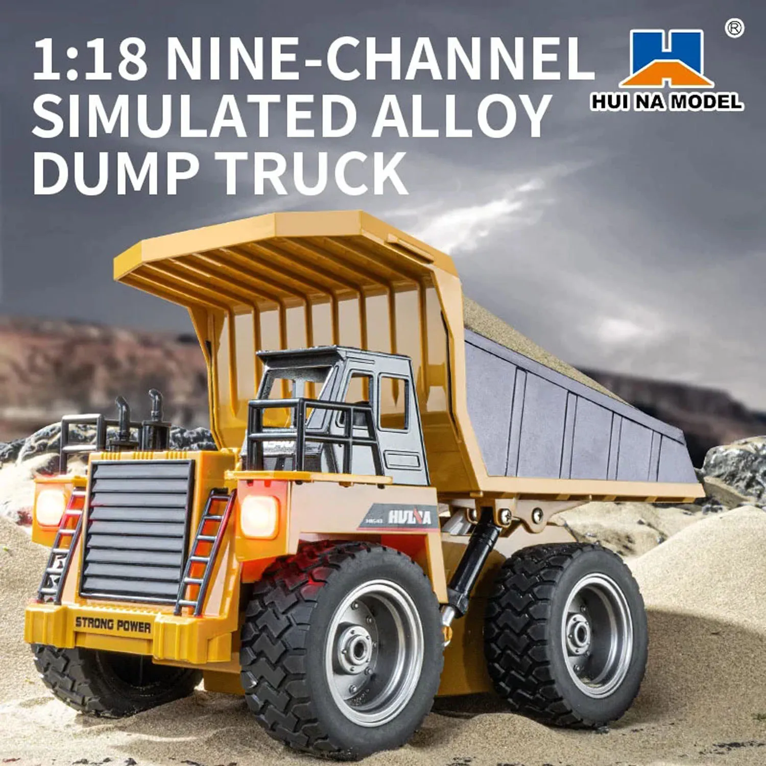 

Gifts HUINA 1/18 1533 1:18 RC Dump Truck Remote Control Painted Finished Tipper Car 2.4G Vehicles Toys for Boys TH24247