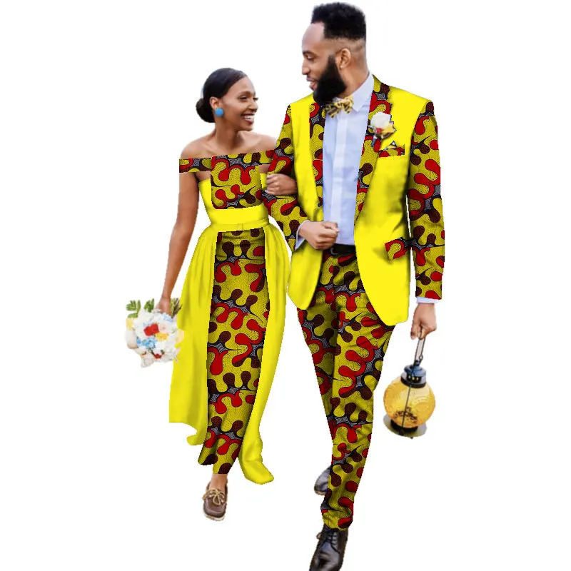 

Fashion cotton African fashion couple wedding traditional African suit suit women's blazer