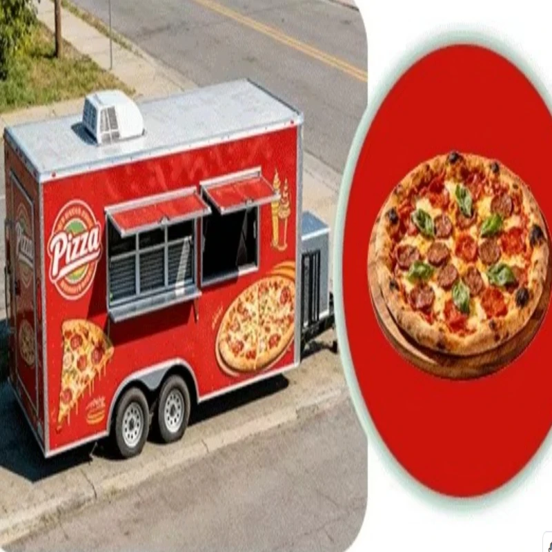 Street Small Mobile Snack Food Truck Mini Mobile Burger Ice Cream Pizza Hot Dog Fast Food Cart Trailer for Sale Customized