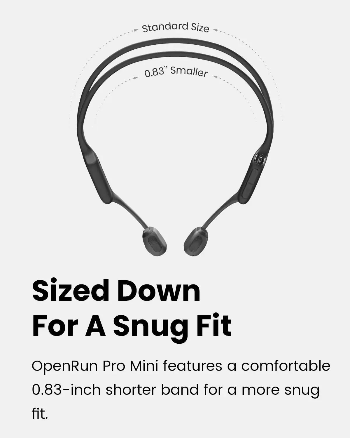 SHOKZ OpenRun Pro Mini - Premium Bone Conduction Open-Ear Bluetooth Sport Headphones - Sweat Resistant Wireless Earphones for Wo