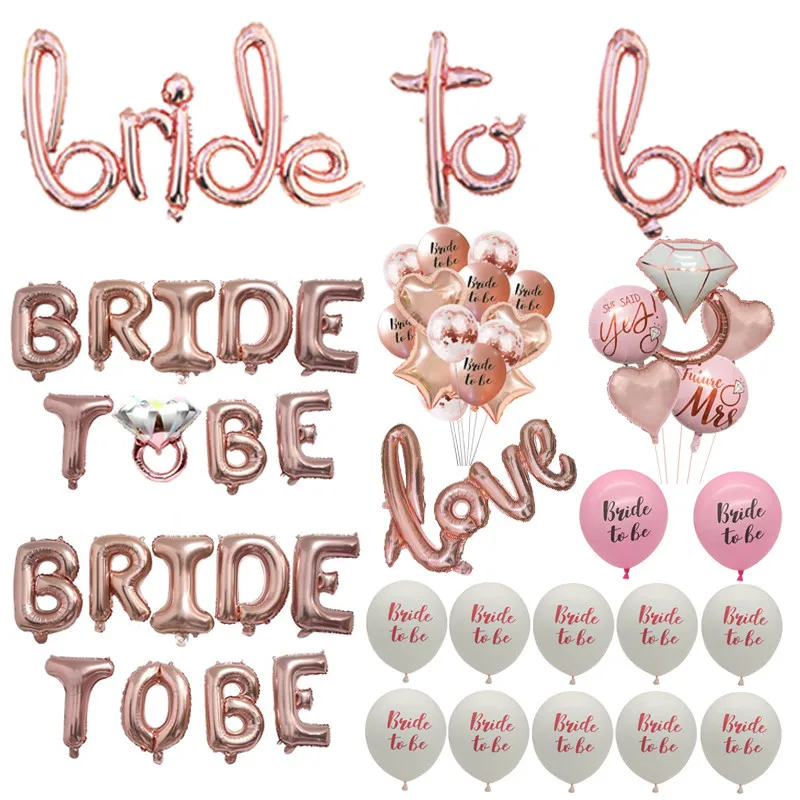 

Bride To Be Diamond Ring Balloons Bachelorette Party Decor Bridal Shower Confetti Balloon He Night Bridesmaid Wedding Supplies