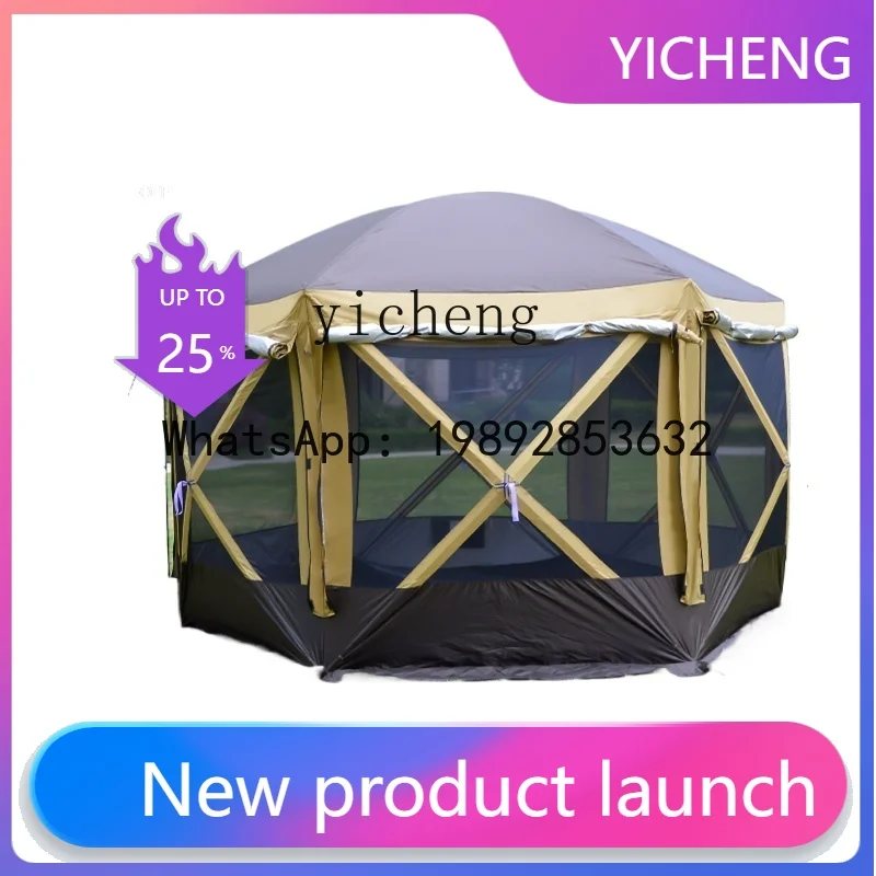 

Шестиугольная палатка X3, уличная, с большим навесом, автоматическая палатка с защитой от лождя и ветрозащиты, профессиональный дикий кемпинг