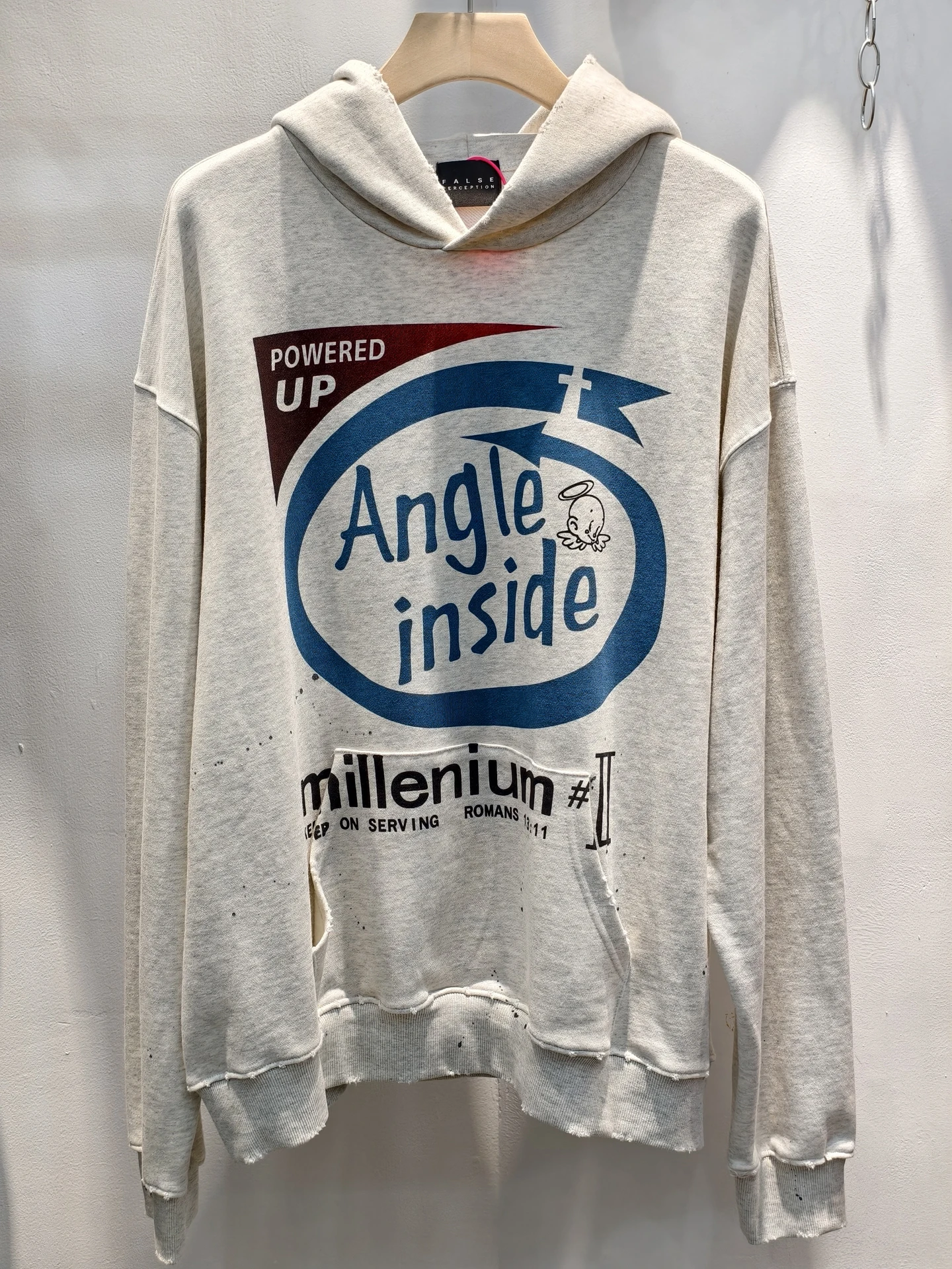 

Angel Hooded Fce Lined Vintage American High Street Waed Casual Long Sve Sweatirt for Men Comfortable Cotton ...