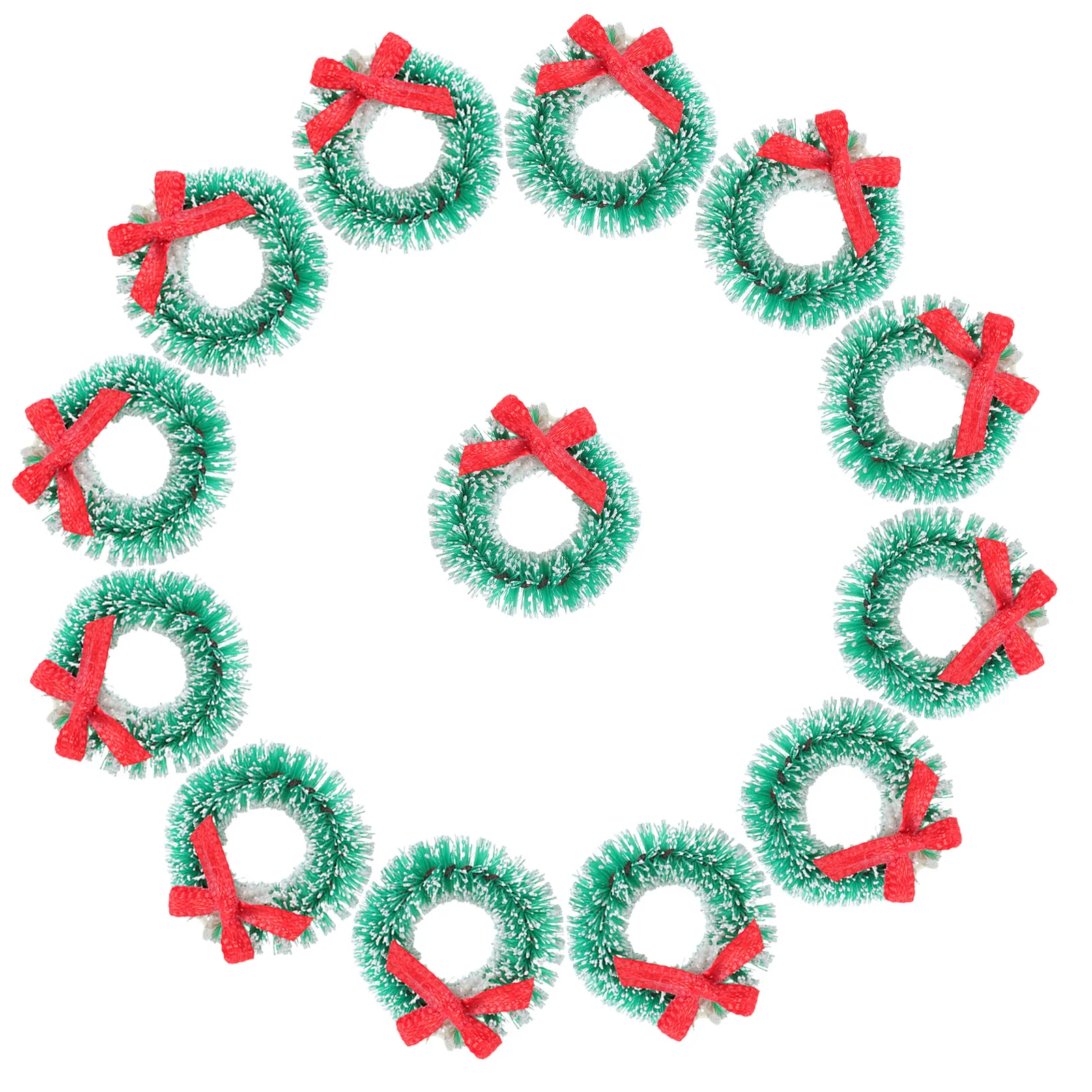 

24Pcs Mini Christmas Wreath 2.5cm Artificial Berry Pinecone Garland for Door Frame Wall Staircase Mantel Centerpiece Holiday