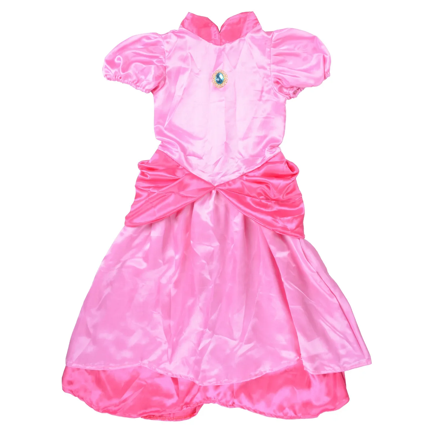 Little Princess Peach Super Bros Costumes Classic Game Kids Girls Long Sleeve Carnival Cosplay Party Dress Gift Christmas view 3