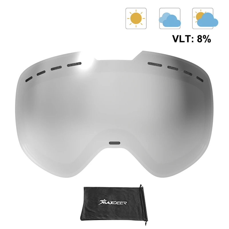 Ski brille Linse Doppels ch ichten Anti-Fog UV400 große kugelförmige Ski brille Schnee brille Linsen Snowboard Brillen Ersatz linse