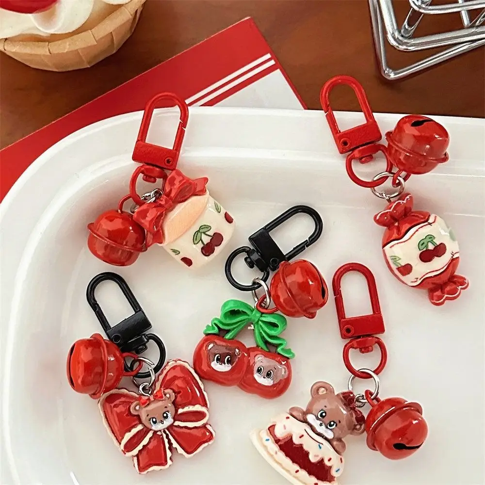 

Cartoon Cute Little Bear Cake Keychain Delicate Fashion Headphone Case Pendant Sweet Backpack Decoration Accessories Gifts