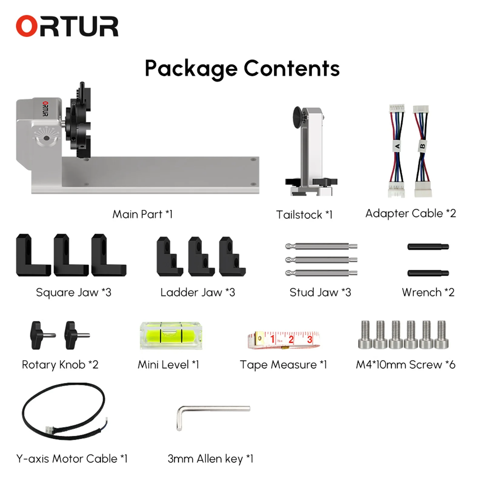 Mandrino rotante ad asse Y multimodale Ortur (YRC1.0) accessori per macchine per incisione Laser supporto per tutte le macchine per incisione Laser