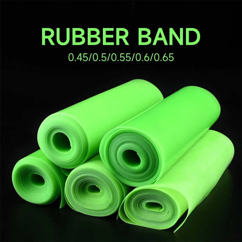 

15 * 200cm Green Slingsshots Rubber Band 1:6 Stretch High Elasticity Wear-resistant Antifreeze Rubber Band Shooting Accessories