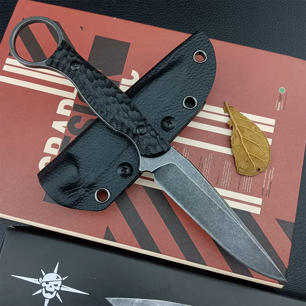 TOOR Anaconda Fixed Blade Knife 8Cr13Mov Steel G10 Handle with Pinky Ring and Kydex Sheath Outdoor Military Survival Knives Tool