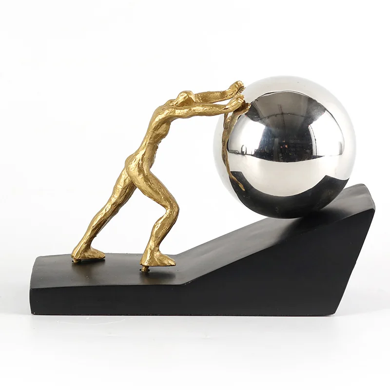 

CX personalized light luxury ball push figure sculpture ornament, home furnishing exhibition hall sales office model room