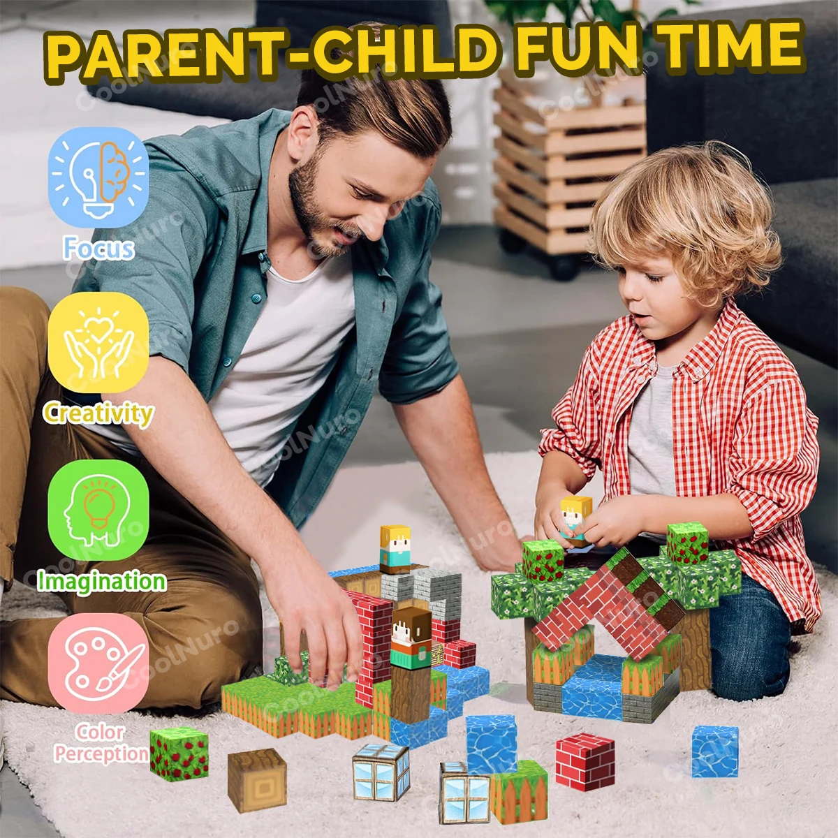 32PCS Magnetische Bausteine Schatzsuche Wald Set für Alter 3 + DIY Modell Kinder STEM Pädagogisches Sinnes Spielzeug mit Eisen Box