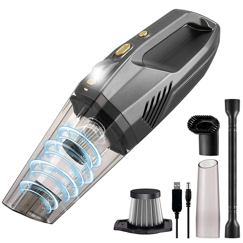 

Cordless Handheld Vacuum Cleaner,Car Vacuum Cleaner Cordless, Dust Busters For Home And Car Cleaning With LED Light Gray