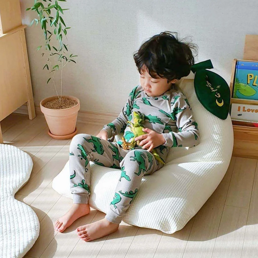 INS Kids Cotton Bean Bag Sofa Cute Triangle Lazy Lying Soft Chair Leaf Seats Baby Reading Relax Photography Props Room Decor