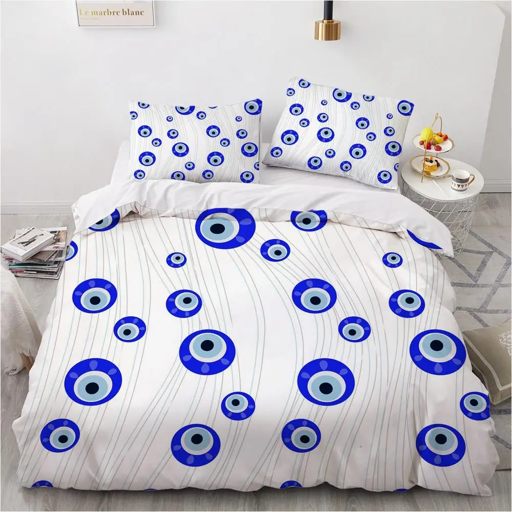 Mandala Duvet Cover Set Hamsa Hand With Inner Eye Evil Eyes Eastern Art Print Twin Bedding Set Teens King Polyester Quilt Cover