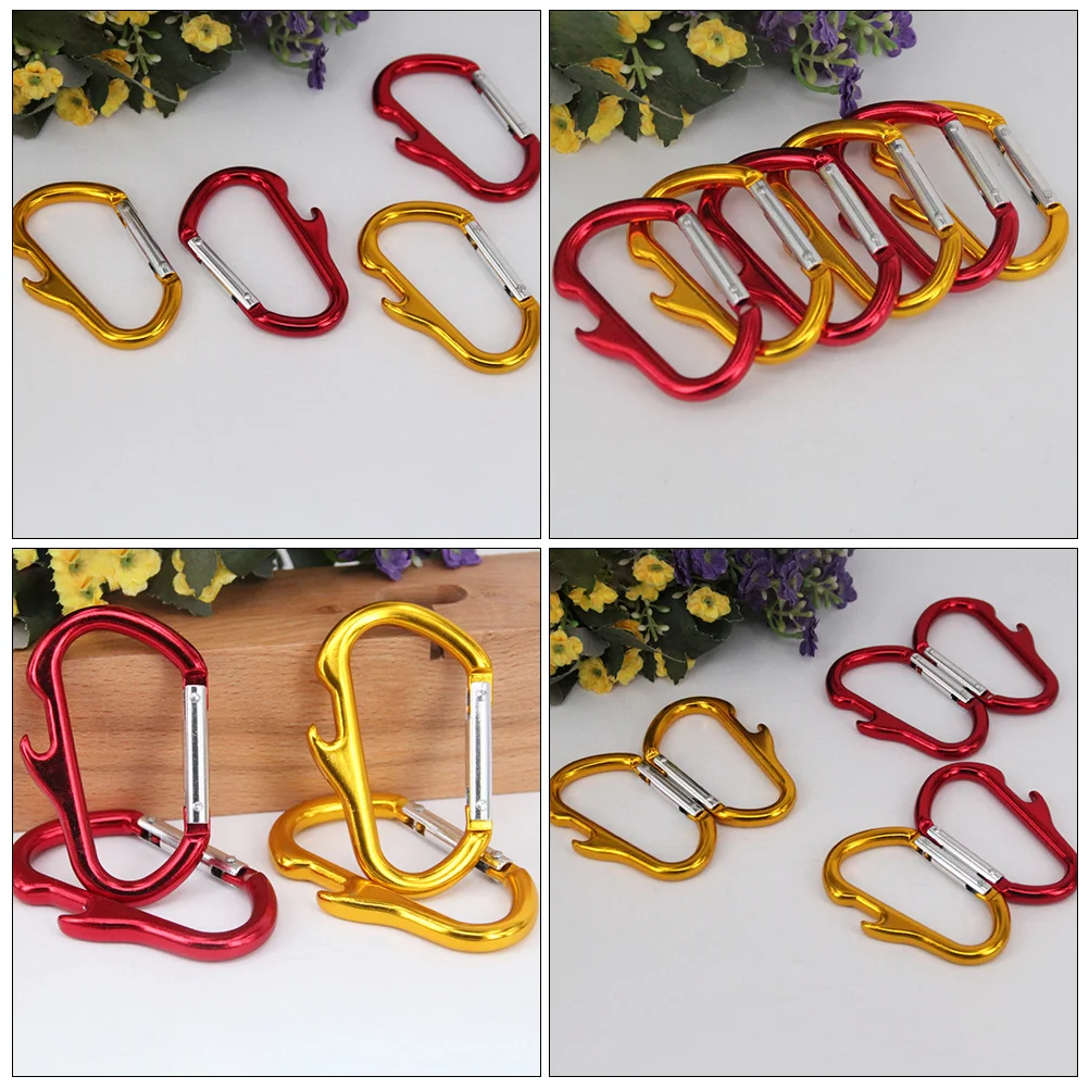 

4pcs Aluminum Alloy Outdoor Key Chains Portable Bottle Holders For Camping Backpack Motorcycle Water Bottle Carriers
