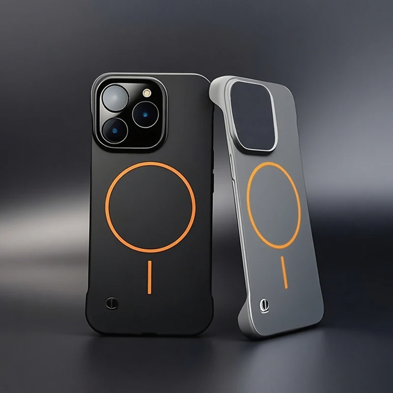 Custodia per telefono con ricarica wireless senza cornice ultrasottile opaca per iPhone 16 15 14 Plus 13 12 11 Pro Max Cover rigida antipolvere anticaduta