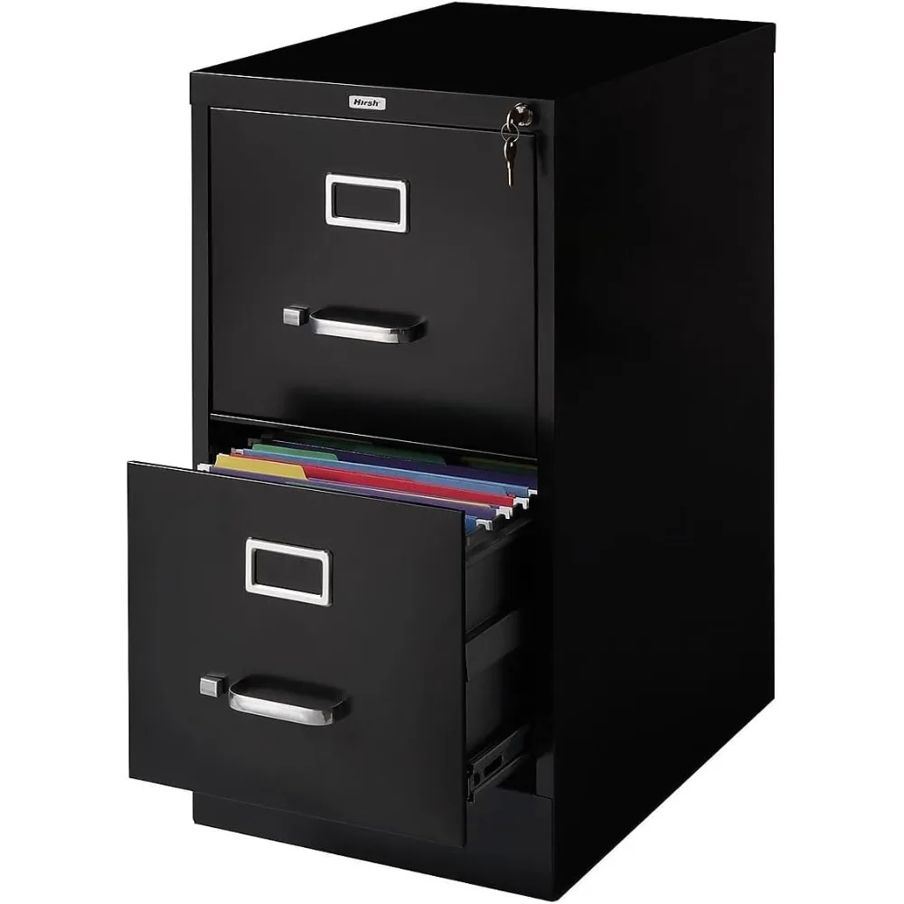 2-Drawer Vertical File Cabinet Locking Letter Black 22-Inch