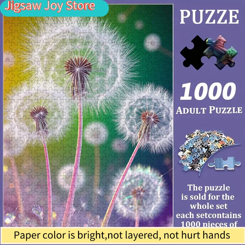 

Colorful Dandelion Flower Jigsaw Puzzle Family Interaction & Fun Gift, Vibrant Abstract Design, Floral Pattern Challenging &