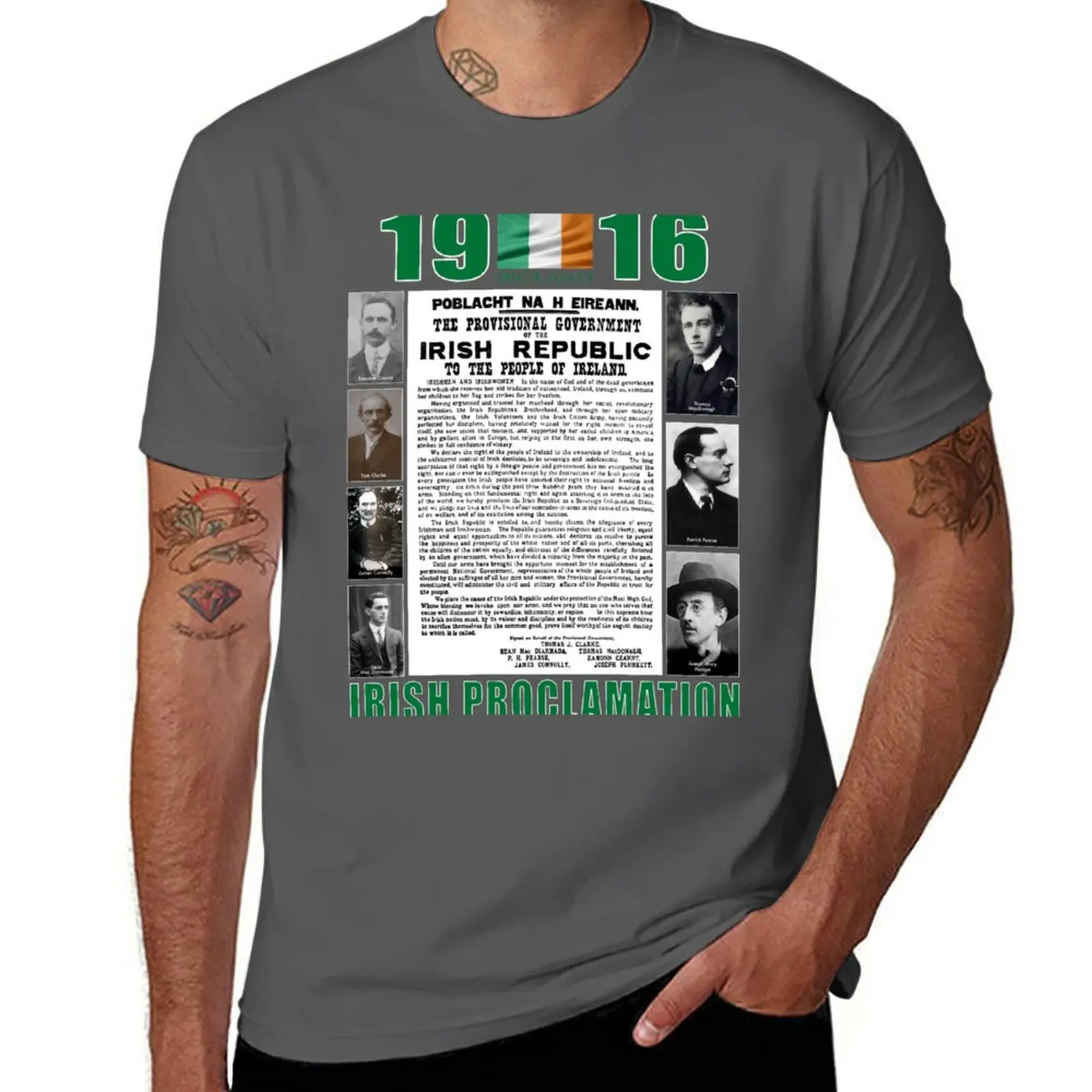 New IRISH PROCLAMATION 1916 T-Shirt sweat shirts new edition t shirt Aesthetic clothing men workout shirt