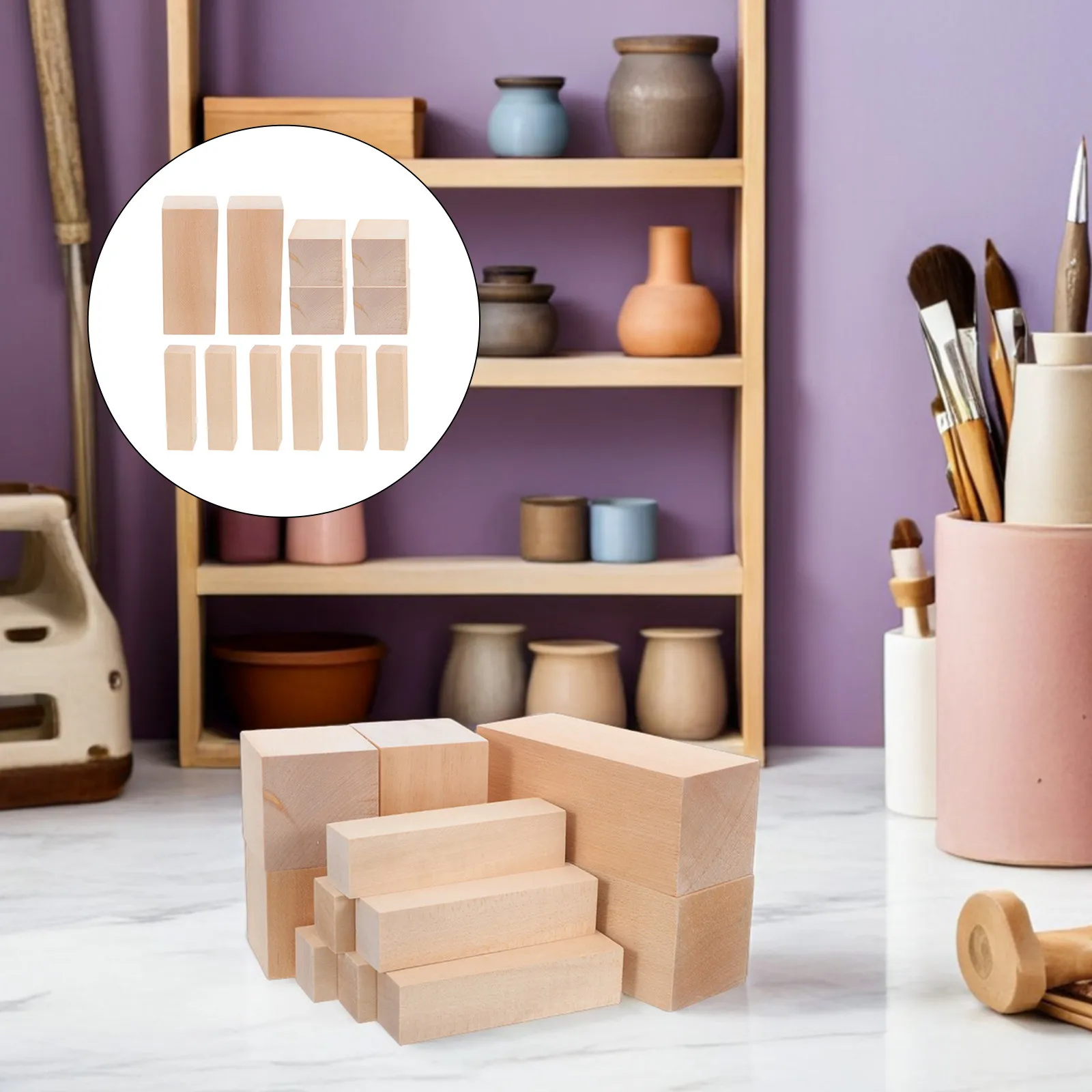 

12Pcs Basswood Carving Blocks Unfinished Wood Blanks for Whittling Craft Wooden Blocks for DIY Beginners Experts Handmade