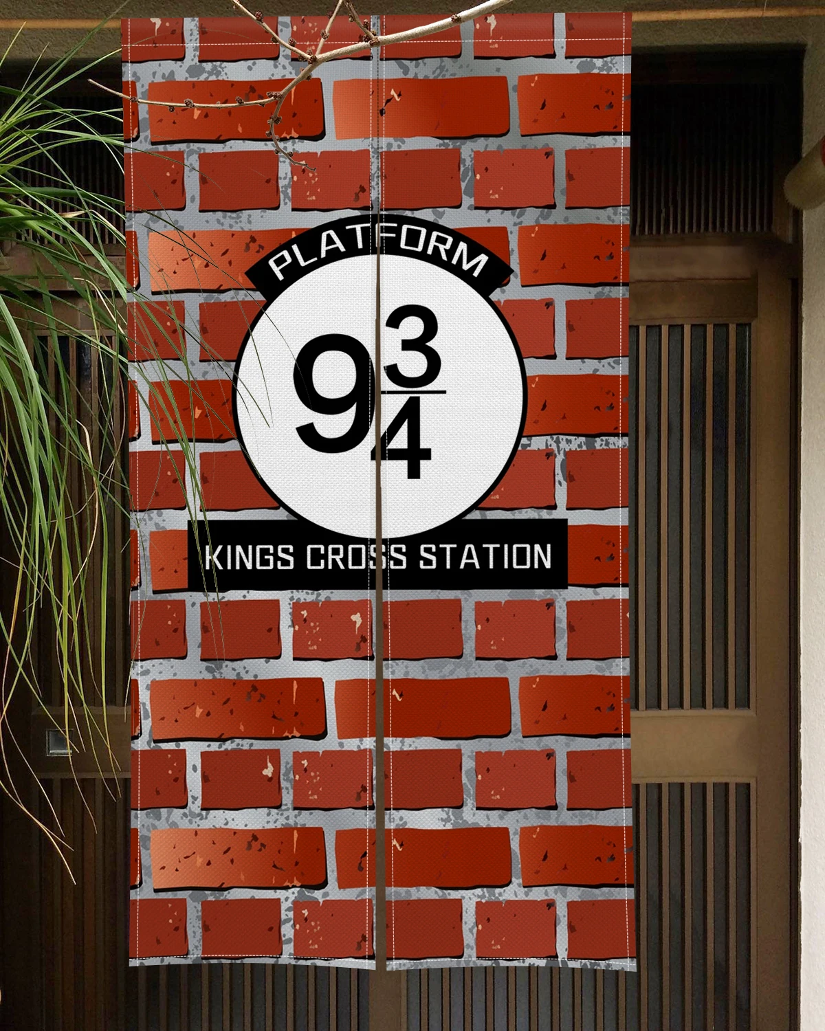 Magic Platform 9 3/4 Door Curtains Brick Wall magical school Kitchen Bedroom Partition Curtain Entrance Hanging Half-Curtain