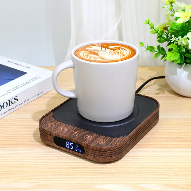 220vコーヒーマグウォーマー-タイミング機能付きカップヒーター-ホットティーメーカー-加熱パッド-ウォーマーコースター-10段階温度調節-電気ホットプレート-コーヒーヒーター-35w