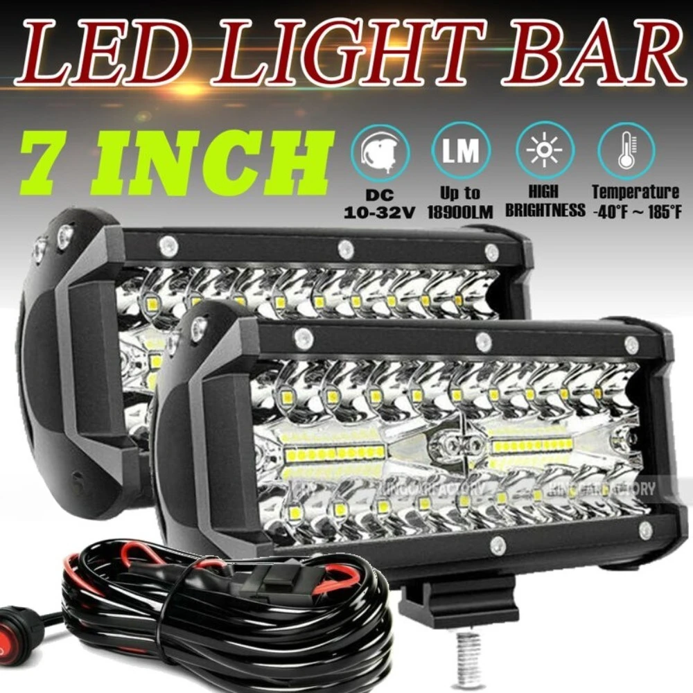 2x Auto-Scheinwerfer, Arbeitsleuchten, Nebelscheinwerfer, Spotlights 12V 24V für LKWs, Jeeps, Traktoren, Kfz-Überholungslampen-Sets