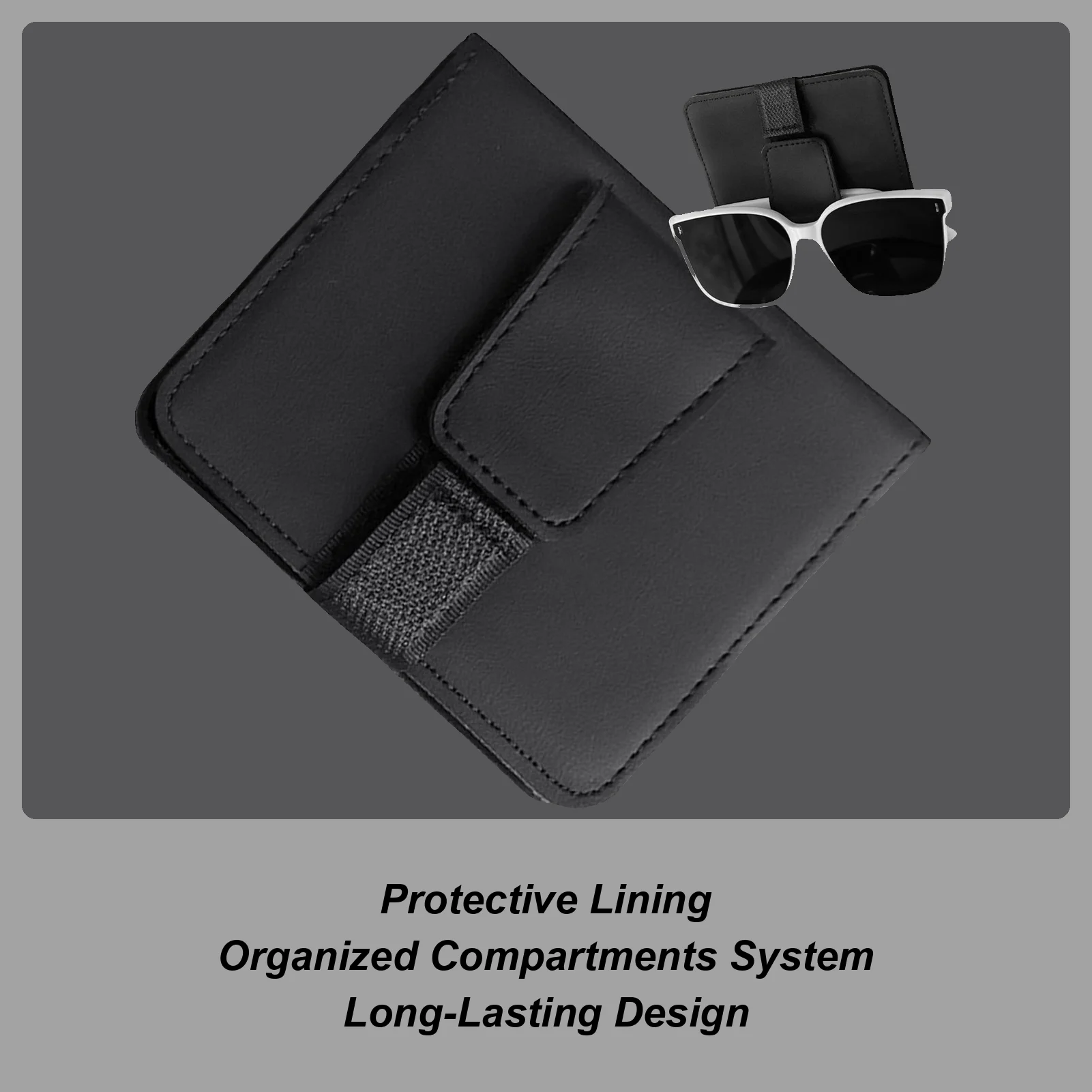 

Truck Visor Organizer Multi-Pocket Holder Clip Car Sun Visor Organizer For Auto SUV Interior Sunglasses Registration Insurance
