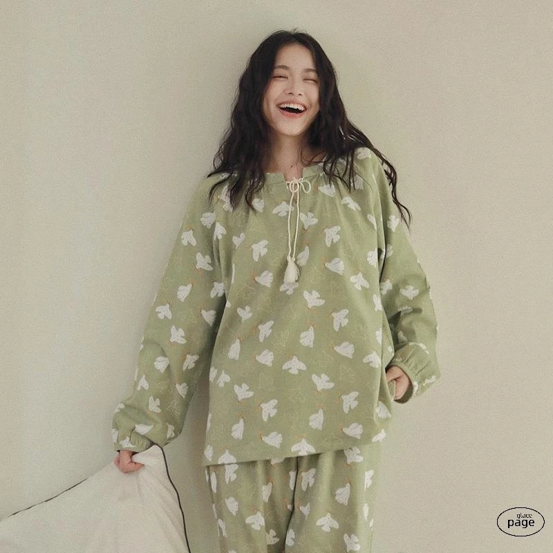 

Pure Cotton Long Sve Spwear Women's Spring Autumn New Sle All Cotton Fce Cloth Hooded Outdoor Wear Home Clothes