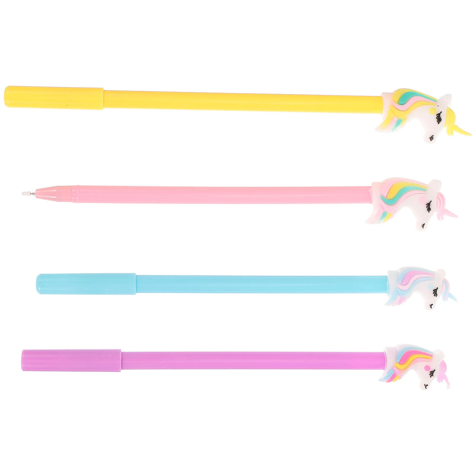 

4 Pcs Light Pen Ball Point Pens Black Highlighter Cartoon Bulk Gel Creative Writing Plastic Shape for Kids Office