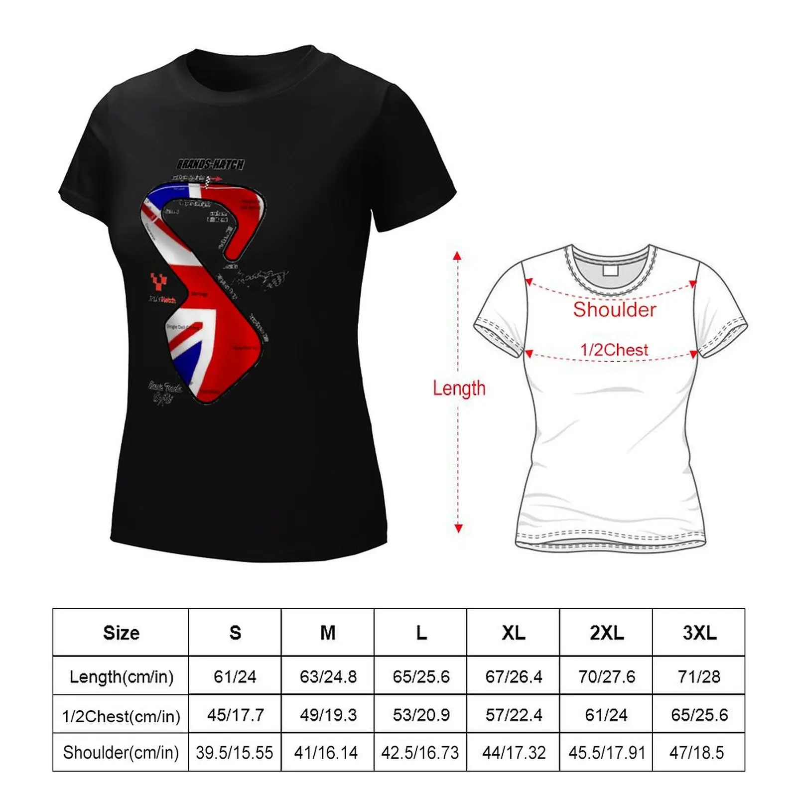 Brands-Hatch Racing Track T-Shirt blacks funny tops Women