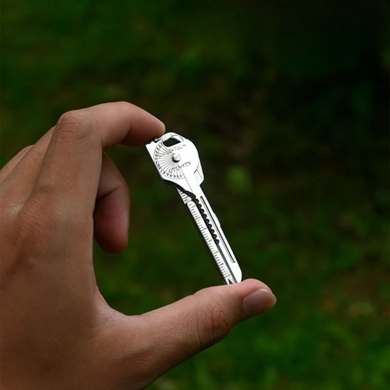 1pc 8-in-1 Multifunction Bottle Opener Screwdriver Key Shape Phillips Screwdrivers Keychain Pocket Repair Tool image 2