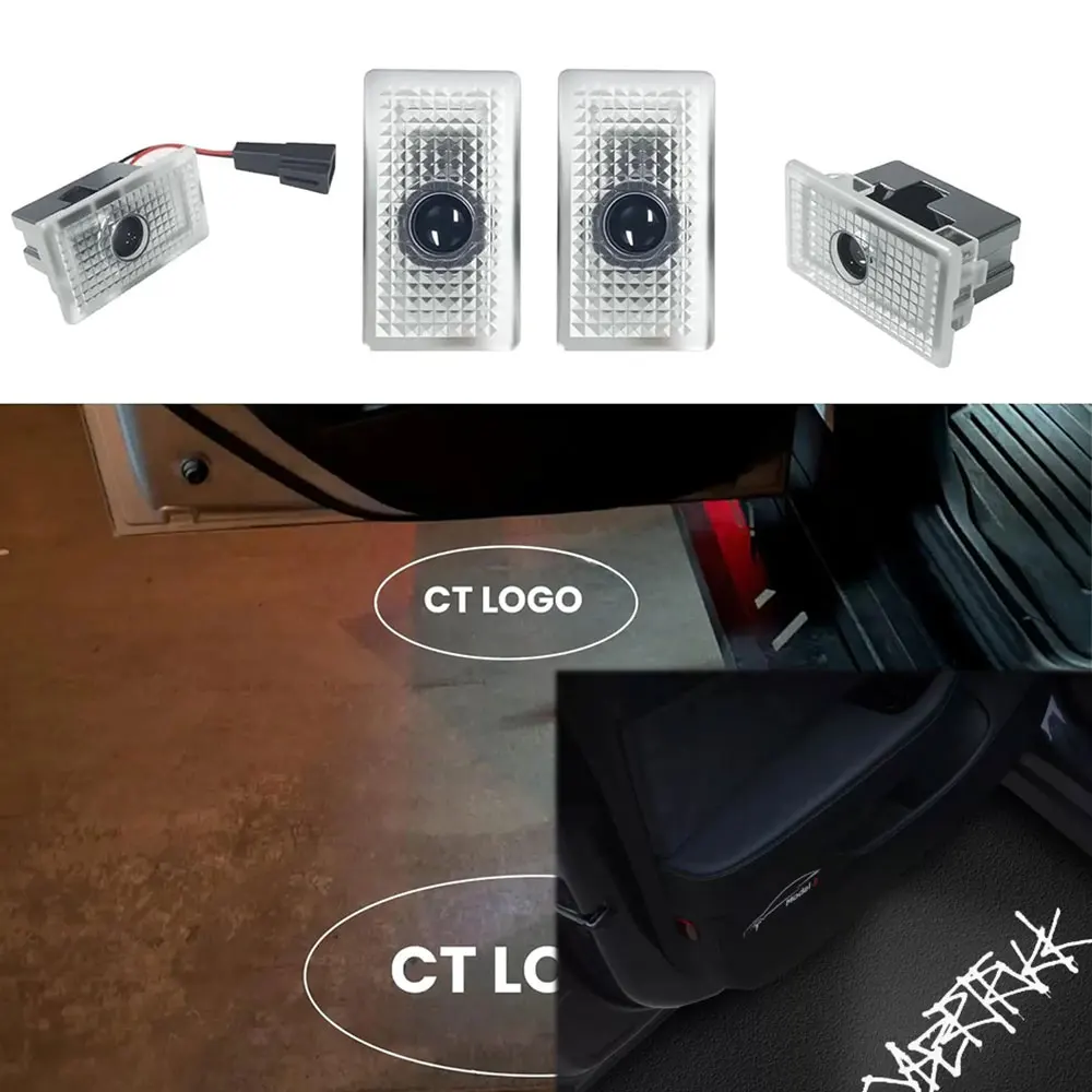 HOT For Tesla Cybertruck Car Custom Logo LED Puddle Lights Car Ultra Bright Welcome Projection Lights for Nighttime Style