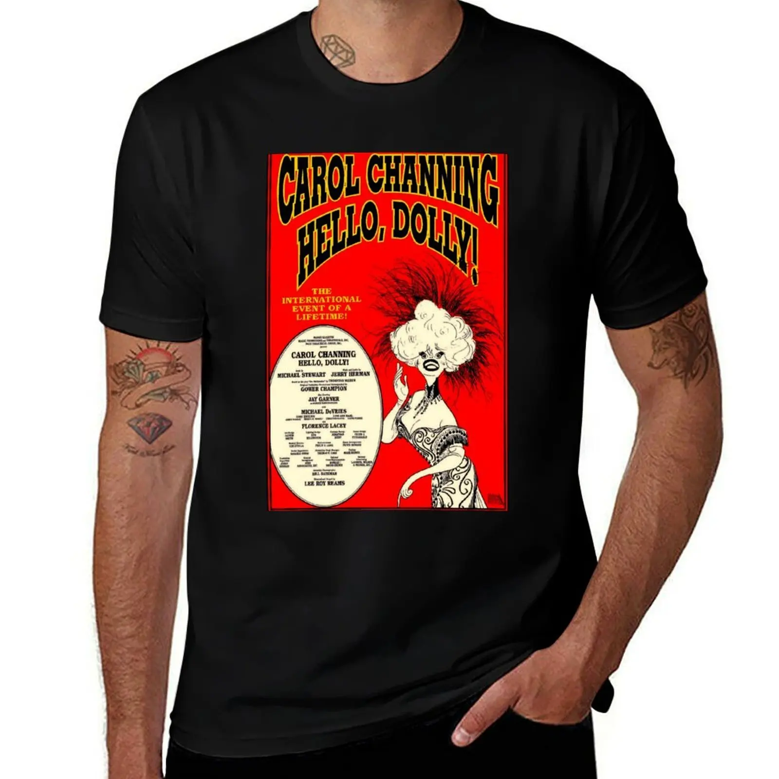 HELLO DOLLY : Vintage Carol Channing Broadway Musical Print T-Shirt Outdoor Sports Short Sleeve Top
