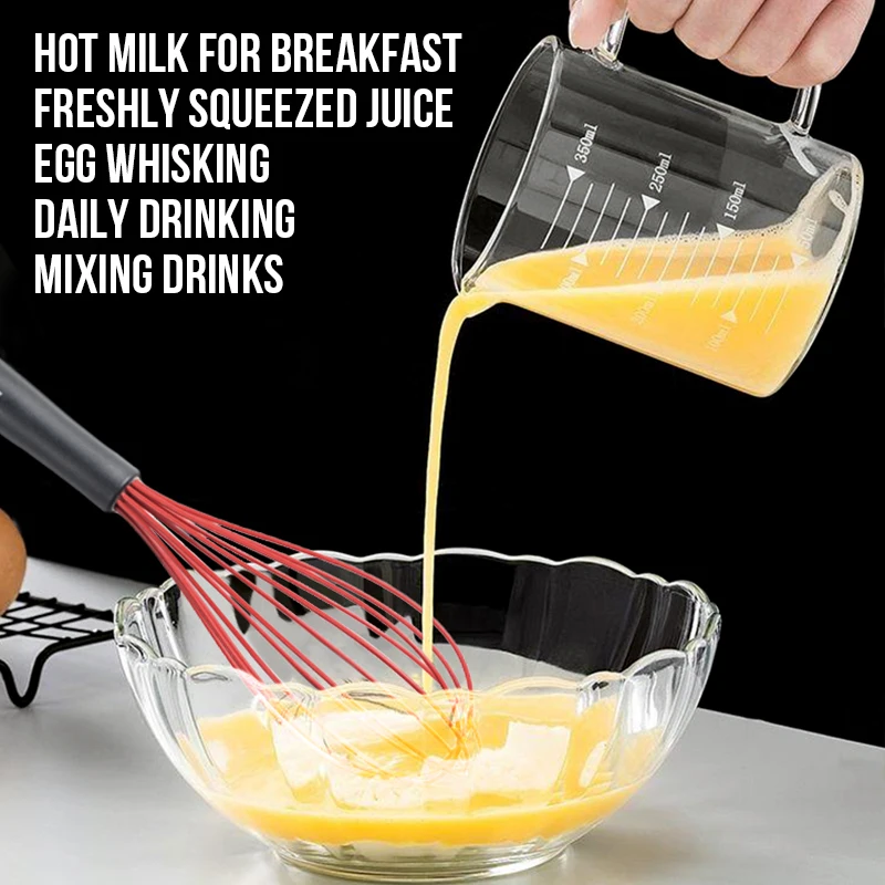 Walfos Glass Measuring Cup With Scale Measuring Cup Household High Temperature Thickened Transparent Milk Cup Kitchen Baking Cup