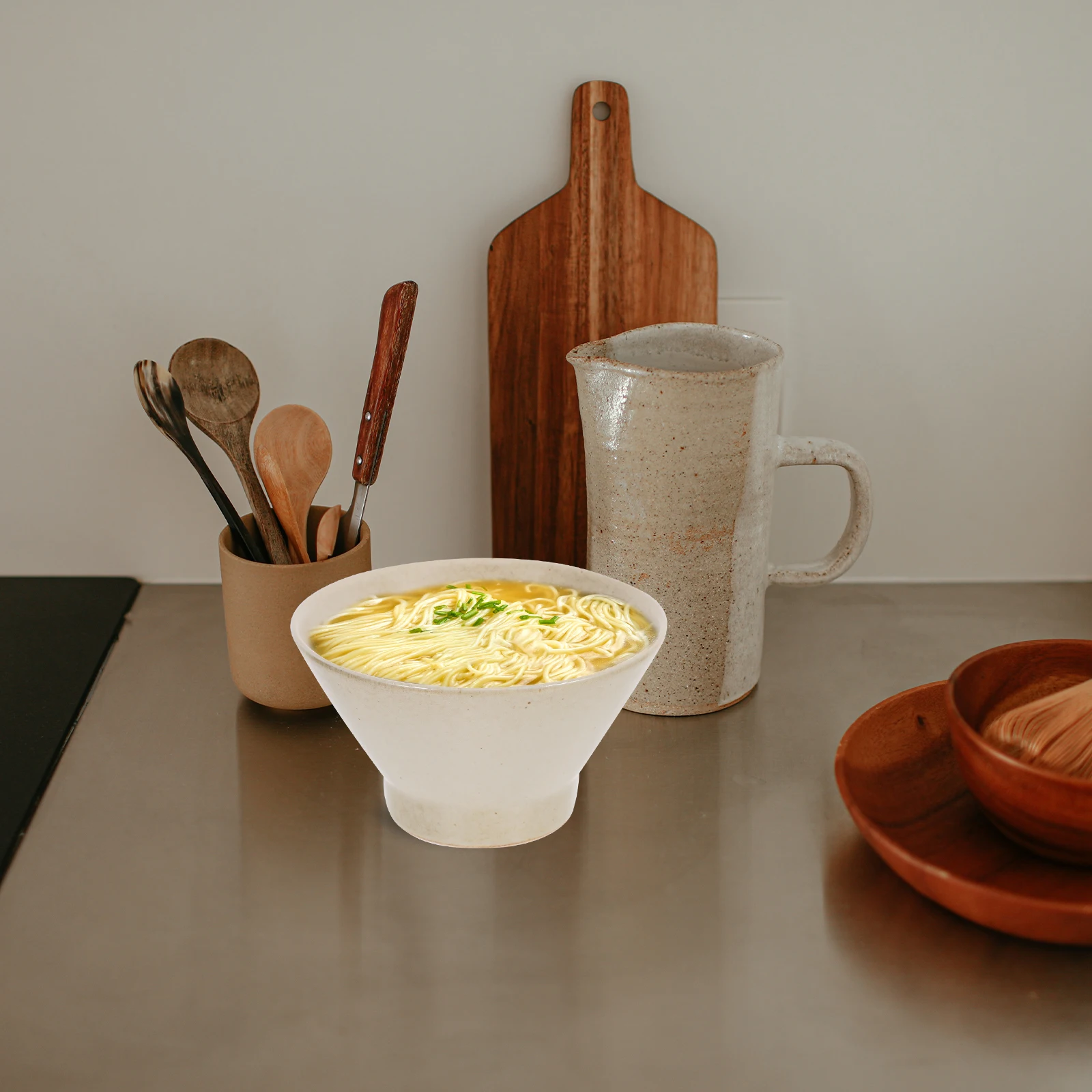 

1Pcs Japanese Ceramic Bowl Premium Food Serving Bowl Thermal Insulated Soup Ramen Fruit Salad Kitchen Tableware