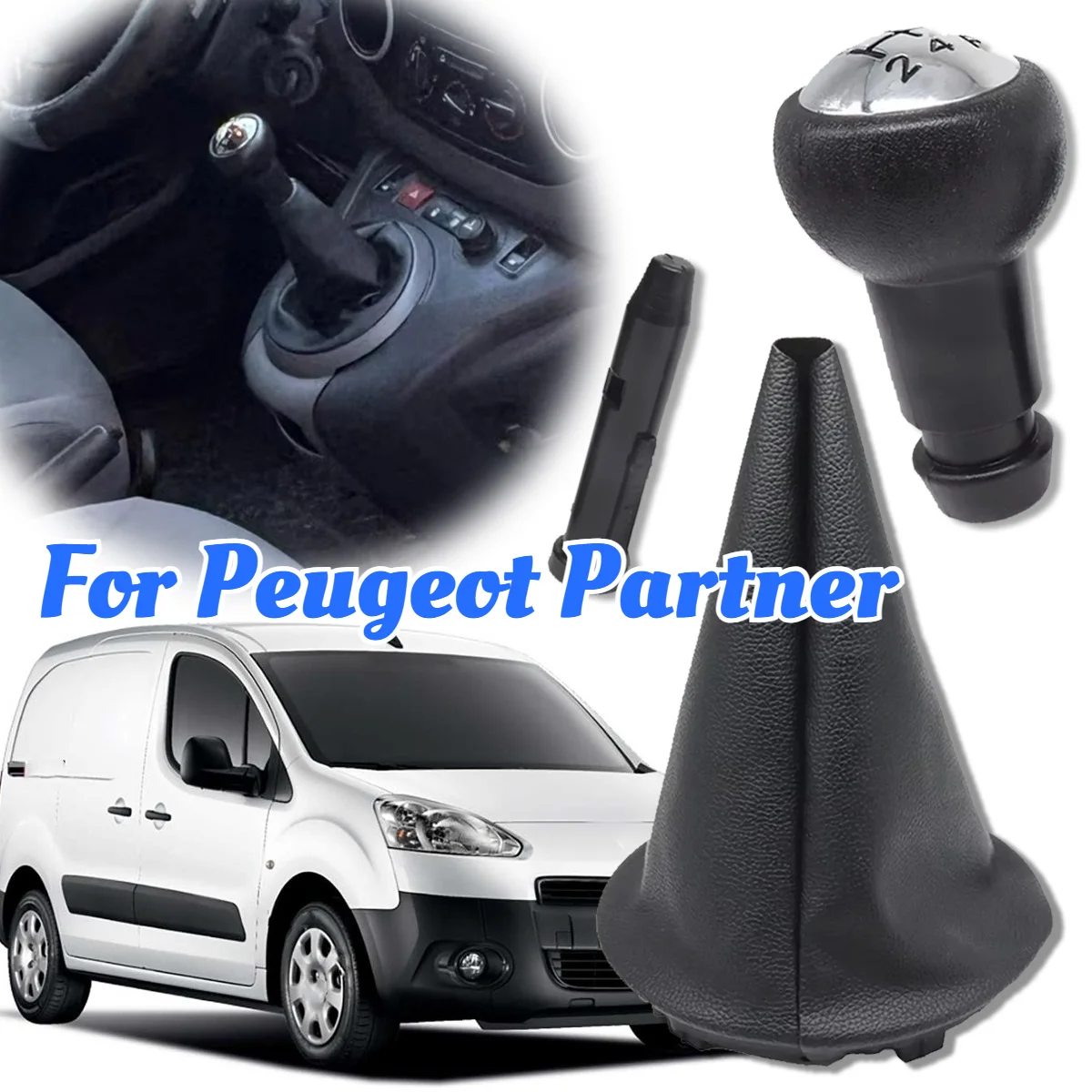 5 Speed Manual Gear Shift Lever Knob Gaiter Boot Pen Cover Parts Replacement For Peugeot Partner B9 2008 2009 2010 2011-2018
