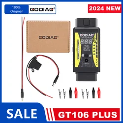 GODIAG GT106 PLUS 24V to 12V Heavy Duty Truck Adapter with Fuel Injector Test & Cleaning and Testing Relay for Cars and Trucks