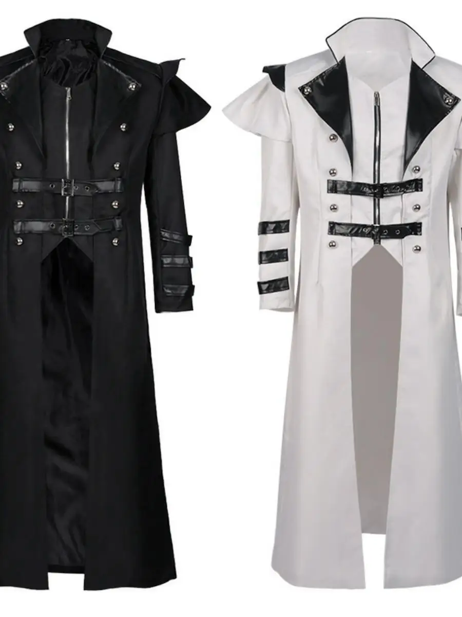 Nuovo loween Abito da banchetto di corte medievale Cappotto lungo diviso con cerniera Costume da performance sul palco Abbigliamento etnico Faion da donna