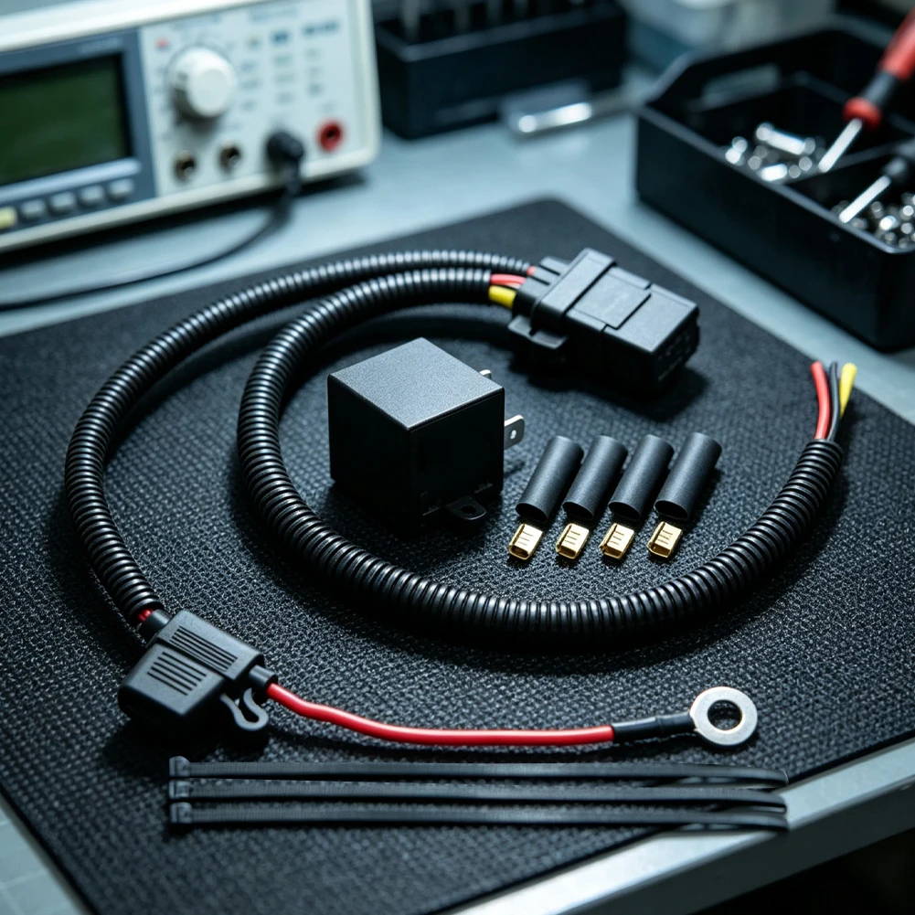 Wiring Kit For Jeep Cable Vehicle Specific Fitment Black Fuel Pump Switch Wiring PVC-insulated Copper Wire ABS Plastic Housing