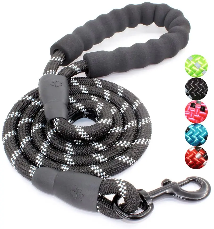 

Pet Supplies Drop Shipping 4ft/5ft/6ft/7ft Dog Rope Leash Scarf Christmas Solid 5ft Nylon Dog Leash with Poop Bag Holder CN;ZHE