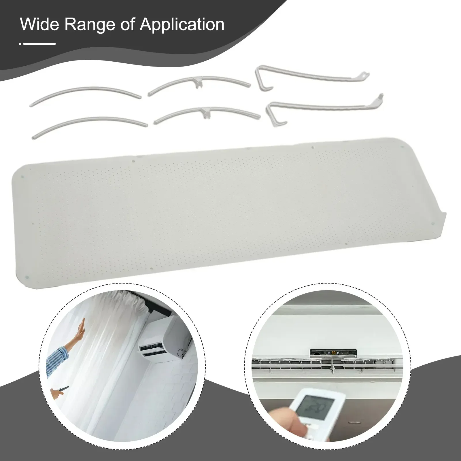 Adjustable Punch Free Air Conditioner Wind Deflector, Home Ventilation System, Home Improvement, Acessórios, 90cm x 27cm, 1Pc