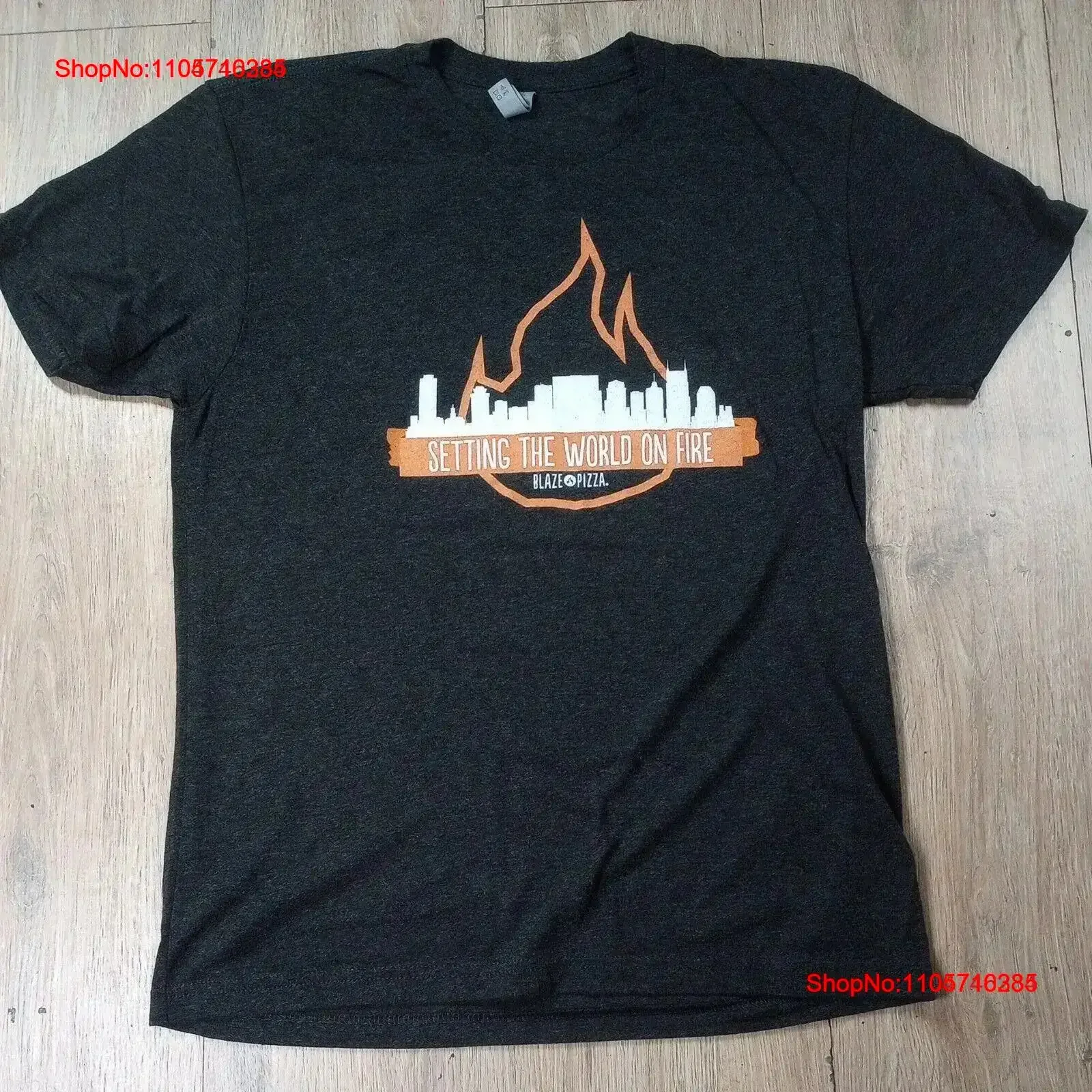 Men's Med Blaze Pizza 2019 Your T Shirt Gray Used Crew Neck vintage Washed Casual Stretched graphic designer clothes Stylish