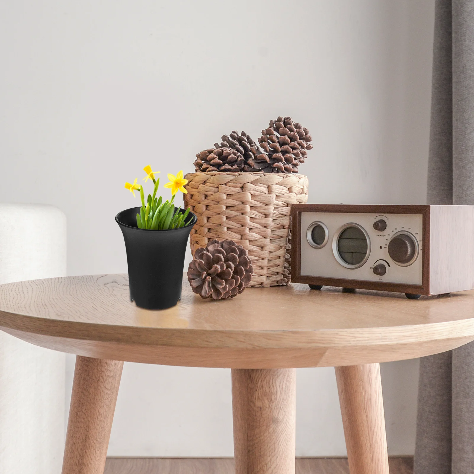 

15Pcs High Waist Flower Pots Plastic Planters Stylish Plant Holders for Garden Living Room Windowsill Office Decoration