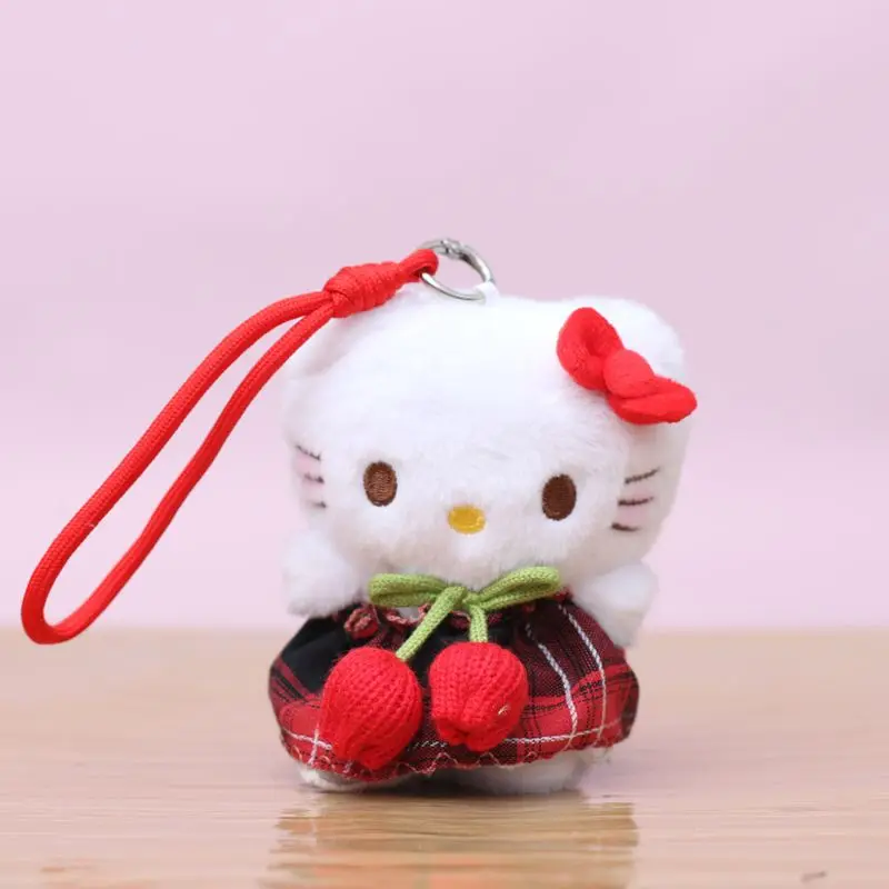 1Pcs for Hello Kitty Backpack Decoration Kawaii Hello Kitty Plush Doll Keychain Toy Bag Pendant Girls Gifts