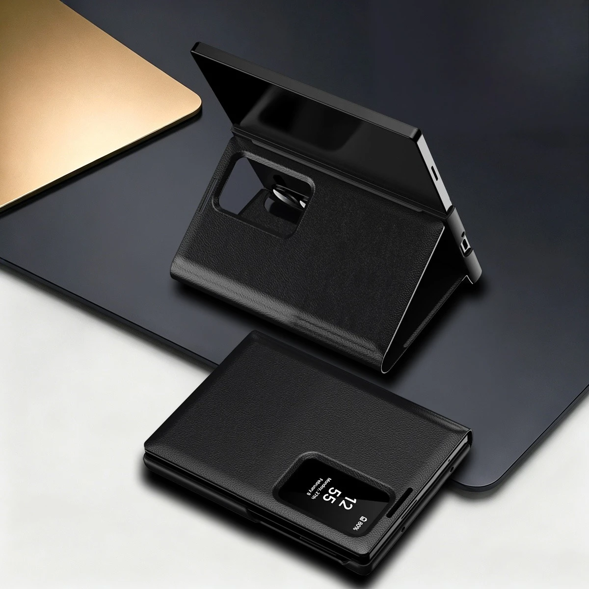 Business-style leather minimalist premium-look protective case suitable for Samsung Z Fold8/Z Fold8 Ultra