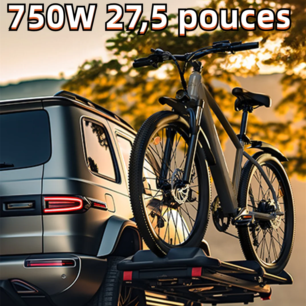 EU STOCK 750W Electric Bicycle, GUNAI 27.5Inch Off-road Tire 7-Speed with 48V 10Ah Battery Mudguard Adult Mountain Electric Bike