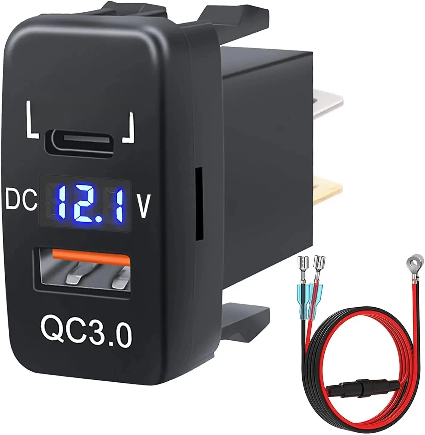 

Автомобильное зарядное устройство, адаптер для быстрой зарядки 3.0 и PD USB C, розетка для автомобилей Toyota 12 В/24 В